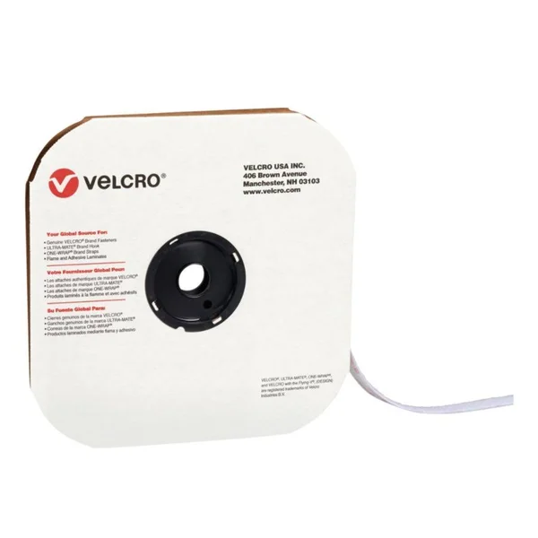 Velcro Brand Tape Roll, Loop, 5/8x22 x 75&, White