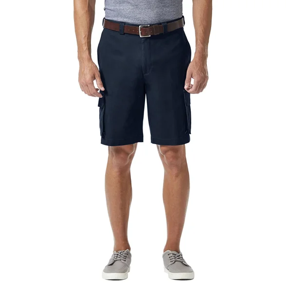 Haggar Mens Stretch Comfort Cargo Shorts - Size: 38, Blue