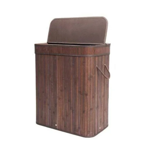 Bamboo Laundry Hamper Bay Isle Home Color: Brown
