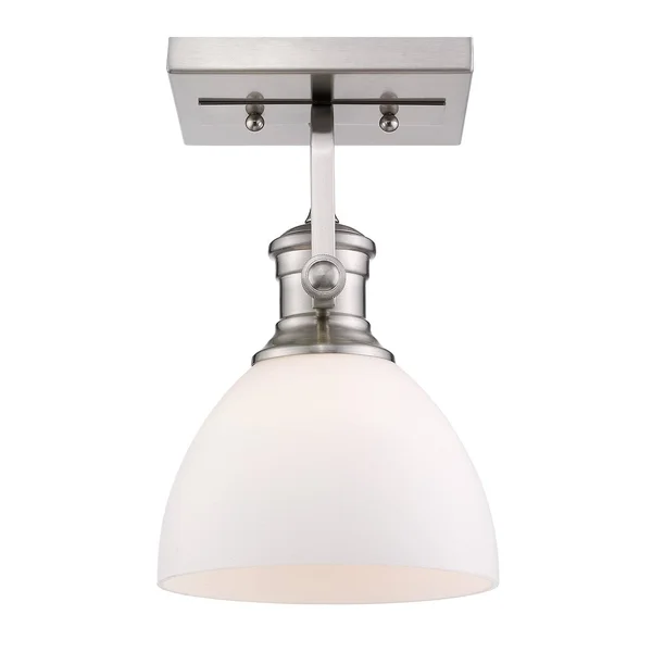 Carbon Loft Barton 1-Light Semi-Flush in Pewter - Pewter with Seeded Glass 26273422
