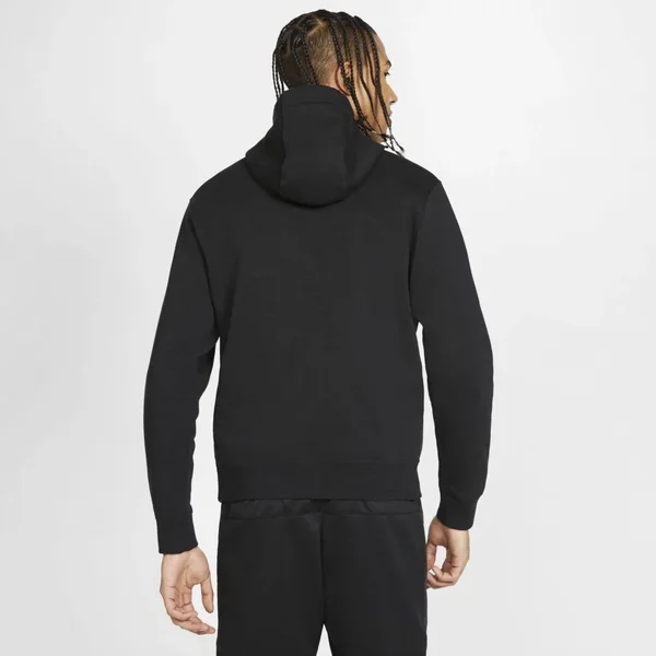 Nike Men's Sportswear Club Fleece Full-Zip Hoodie - Black/Black/White - XL