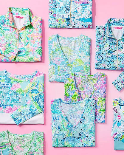 Lilly Pulitzer Womens Finn Top (Bayside Blue Lilly Loves Texas) (Size XXL)