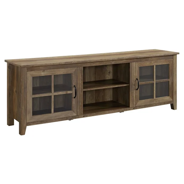 Manor Park Fireplace TV Stand for TVs Up to 80 inch, Reclaimed Barnwood, Size: 24 inch H x 16 inch W x 70 inch Large 105lbs