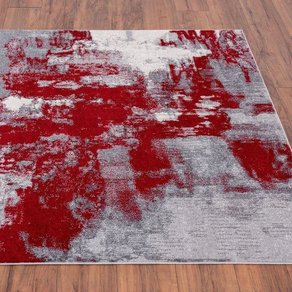 Luxe Weavers Nuvola Collection Red 9x12 Abstract Area Rug