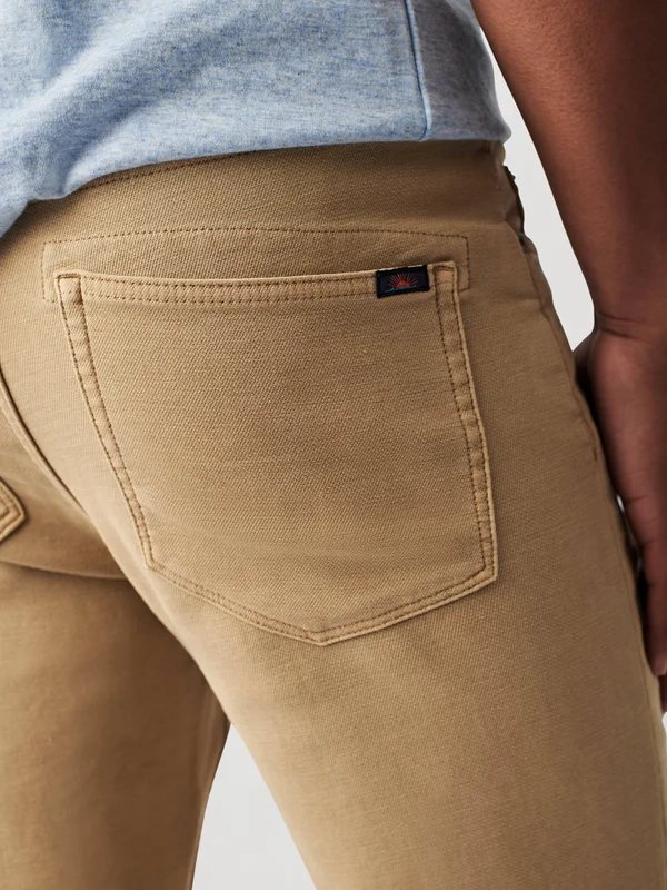 Faherty Stretch Terry 5-Pocket Pants, Size 42 in Sand at Nordstrom