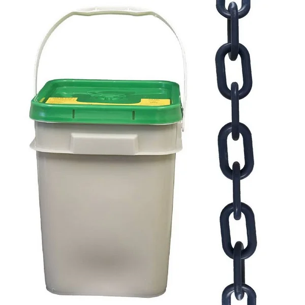Mr. Chain Plastic Chain in A Pail - 1x22 Link, 350&L, HDPE, Cobalt Blue