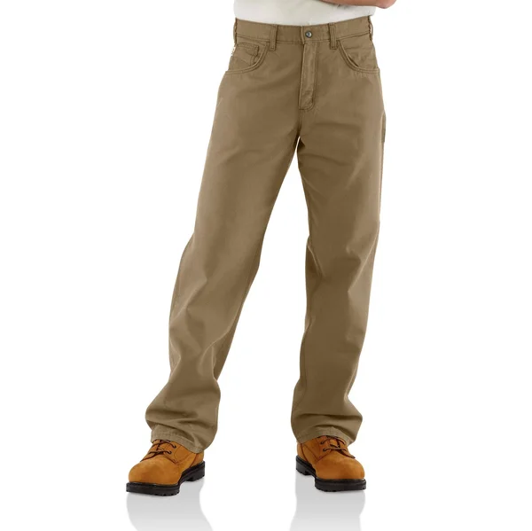 Carhartt Men's Flame Resistant Canvas Jean, Golden Khaki