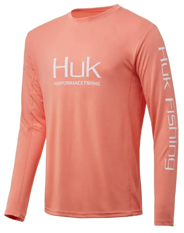 Huk Men's Icon x Long Sleeve Shirt - Peach Pink - Large
