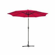 Jeco UBP95-UBF91 9 ft. Aluminum Patio Market Umbrella Tilt with Crank - Red Fabric & Grey Pole