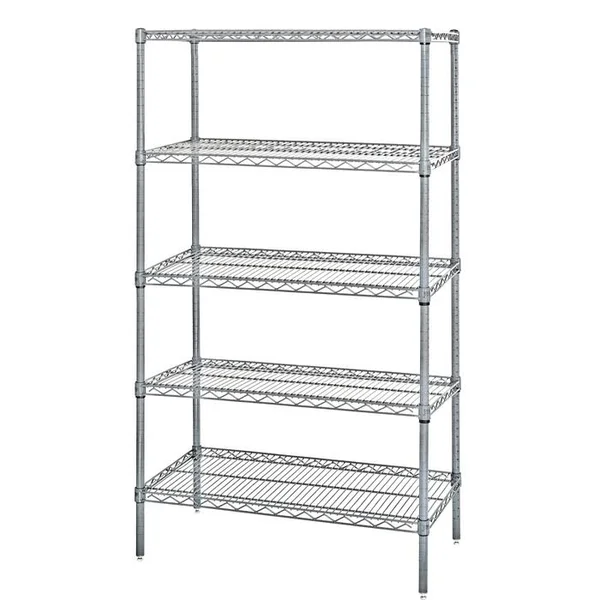 Quantum Storage Systems, 74 inch Wire 5-Shelf Unit in Stainless Steel Finish - WR74-1848S-5
