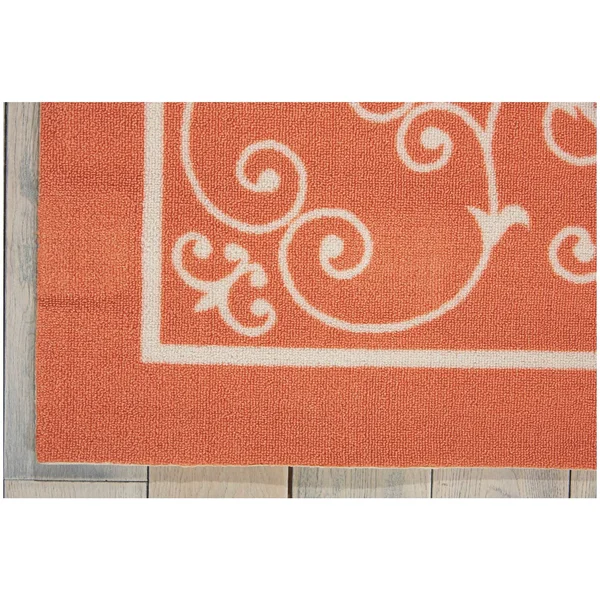 Nourison Home & Garden Area Rug, Orange, 5&3x22 x 7&5x22