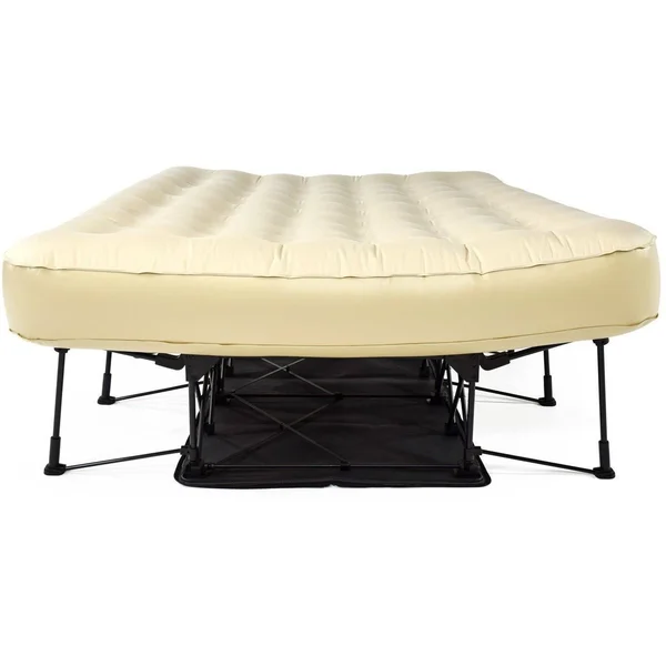 Ivation EZ-Bed (Queen) Air Mattress with Frame & Rolling Case - Self Inflatable, Blow Up Bed Auto Shut-Off, Comfortable