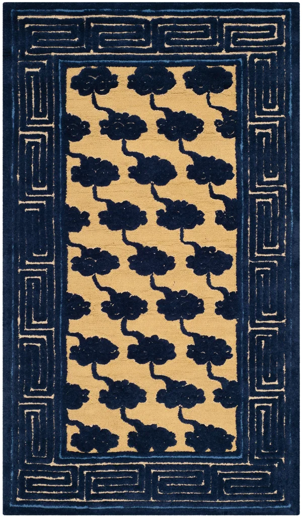 Safavieh Newport NPT428A 3&9x22 x 5&9x22 Beige - Blue Area Rug