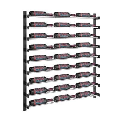 Idora 27 Bottle Wall Mounted Wine Bottle Rack Finish: Black/Chrome