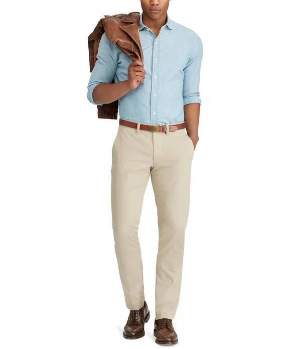Polo Ralph Lauren Men's Straight-Fit Stretch Chino Pants - Norfolk Grey