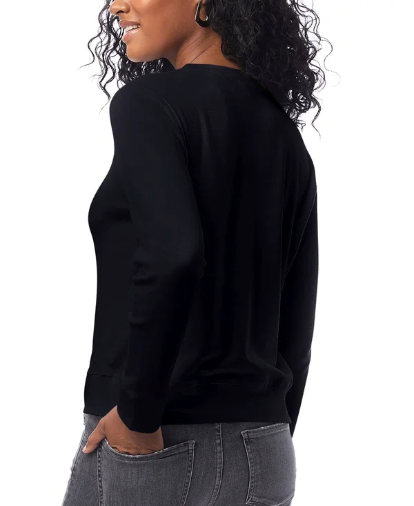 Alternative Cotton Modal Interlock Pullover Crew Neck Sweatshirt White, Women's, Size: 2XL