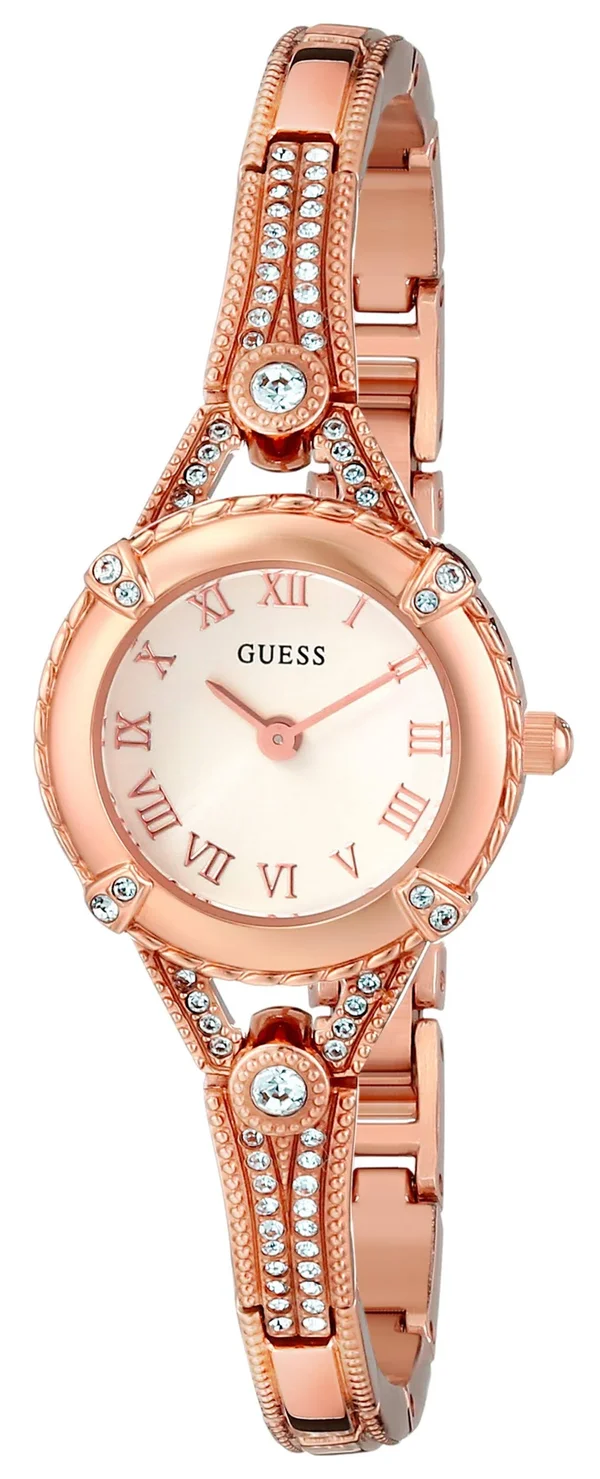 Guess Women's U0135L3 Petite Embellished Crystal Rose Gold-Tone Watch
