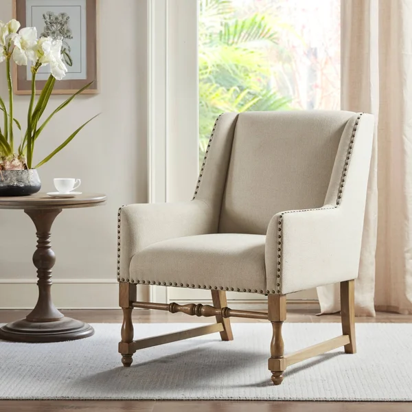 Martha Stewart Cream Belden Accent Chair