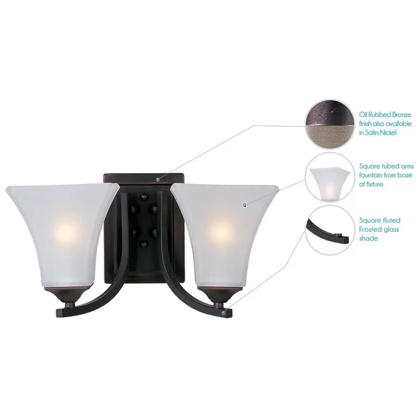 Maxim 20099FTOI Aurora 2-Light Bath Vanity - Oil Rubbed Bronze
