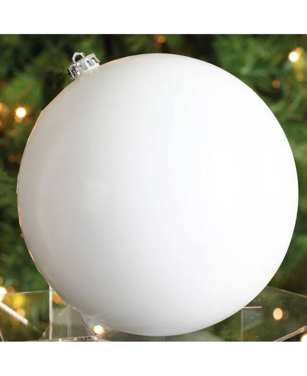 Northlight 32911587 12 in. Winter White Shatterproof Shiny Christmas Ball Ornament