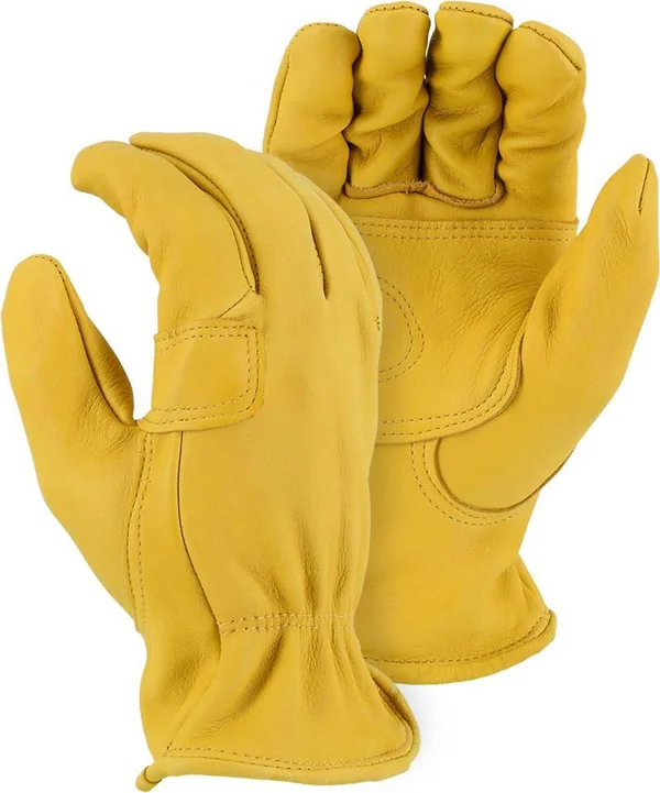 Majestic Glove 1564D/8 Glove, Driver, Deerskin, Double Palm, Keystone, Small, Tan (Pack of 12)