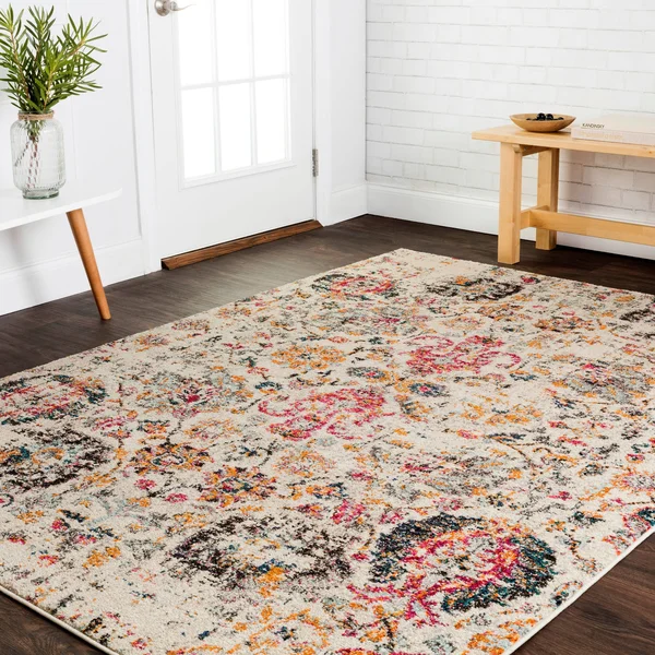 Alexander Home Vintage Paisley Boho Floral Distressed Rug - Ivory/Multi 2&2x22 x 12&