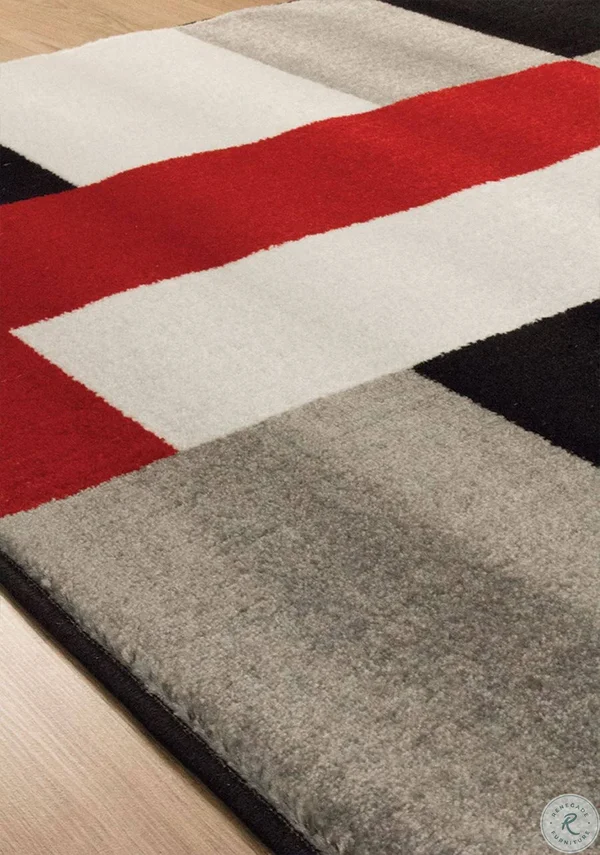 Kalora Platinum Red/Black Area Rug