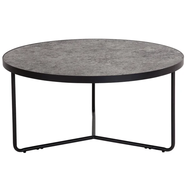 Flash Furniture Providence Collection 31.5 inch Round Coffee Table in Concrete Finish, Size: 31.5 W x 31.5 D x 15.5 H, Gray