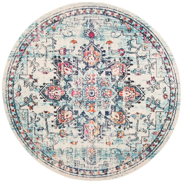 Safavieh Madison 400 Rug Collection MAD473F - Grey, Gold - 5& x 5& Square