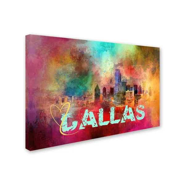 Jai Johnson 'Sending Love to Dallas' Canvas Art (30X47) - Trademark Fine Art