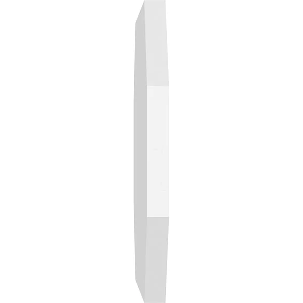 Ekena Millwork GVPOH18X1402SN 18x22W x 14x22H Horizontal Elongated Octagon Surface Mount PVC Gable Vent: Non-Functional, 2x22W x