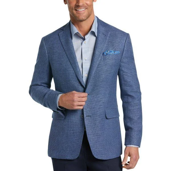 Joseph Abboud Men's Blue Woven Modern Fit Sport Coat - Size: 48 Long