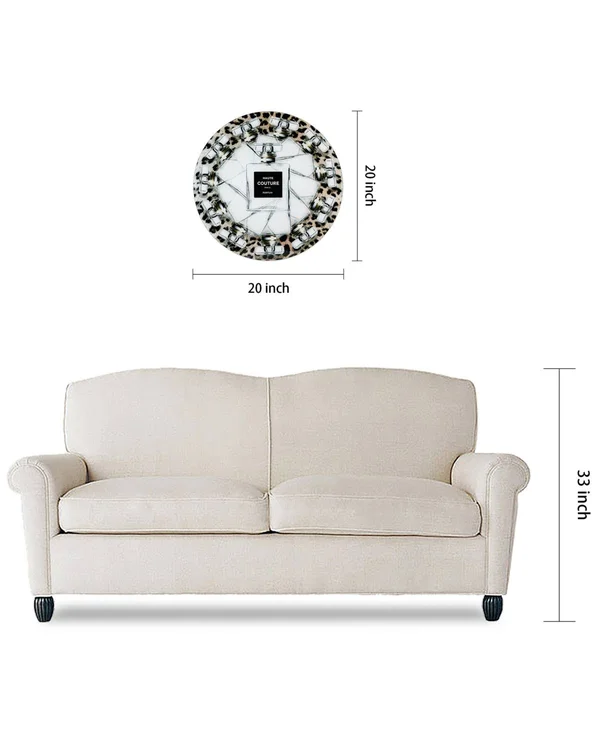 Empire Art Direct Haute Couture Frameless Free Floating Tempered Glass Round Graphic Wall Art - 20 inch x 20 inch, Ready to Hang