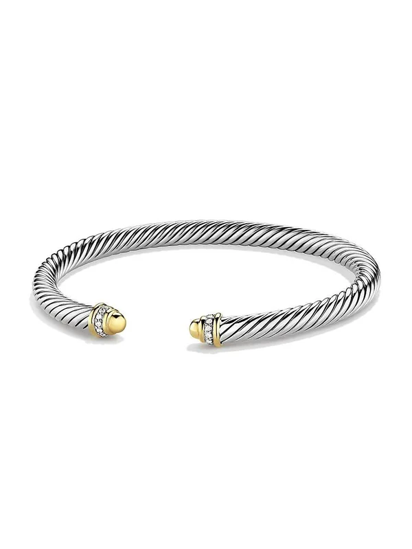 David Yurman Cable Classics Bracelet with Diamonds, 5mm - Silver