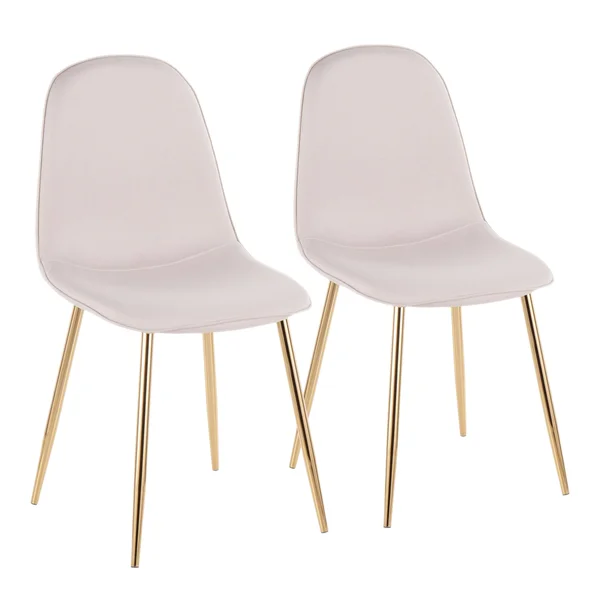 Pebble Chair - Set of 2 - Gold Steel - Green Velvet