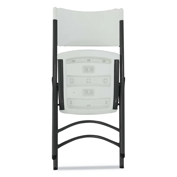 Alera ALEFR9302 Premium Molded Resin Folding Chair - White Seat/White BACK, Dark Gray Base