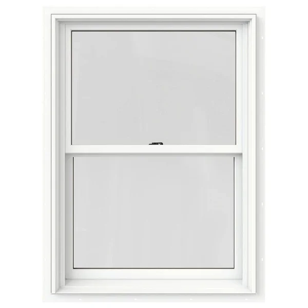 JELD-WEN 29.375 in. x 36 in. W-2500 Series White Painted Clad Wood Double Hung Window w/ Natural Interior and Screen