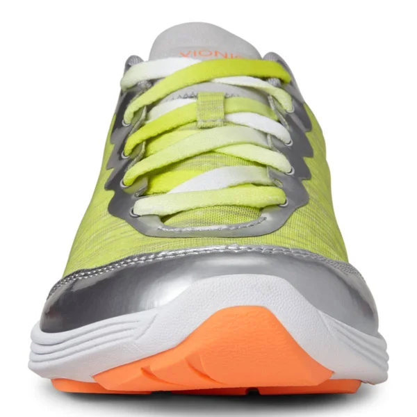 Vionic with Orthaheel Technology Women's Fyn Active Sneaker - Grey/Yellow, US 10 M