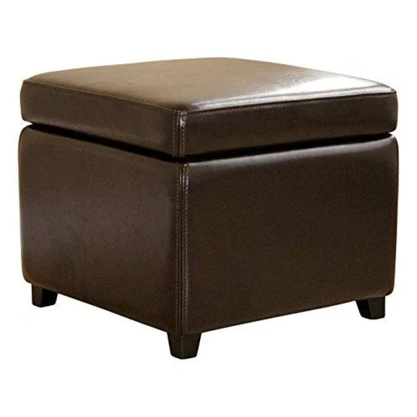 Baxton Studio Storage Cube Ottoman in Black