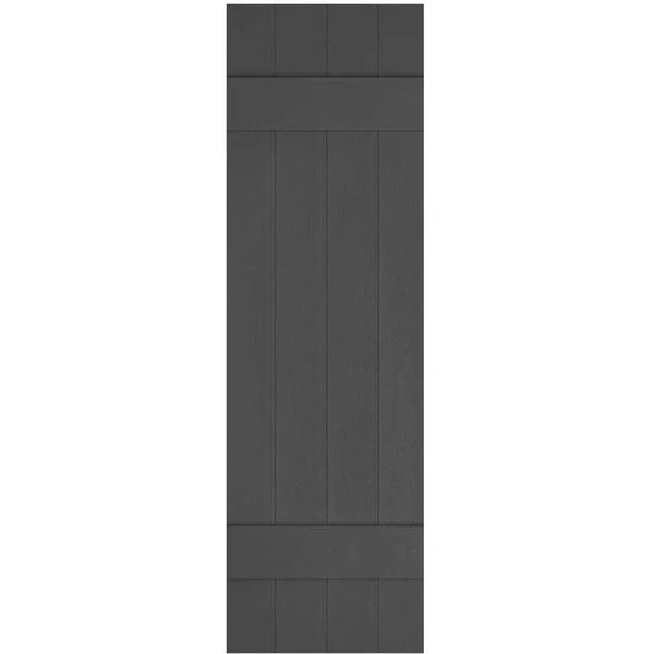 14x22W x 31x22H Lifetime Vinyl, Custom Four Board Joined (2 Batten), Board-n-Batten Shutters, w/Shutter-Loks (Per Pair), Tuxedo