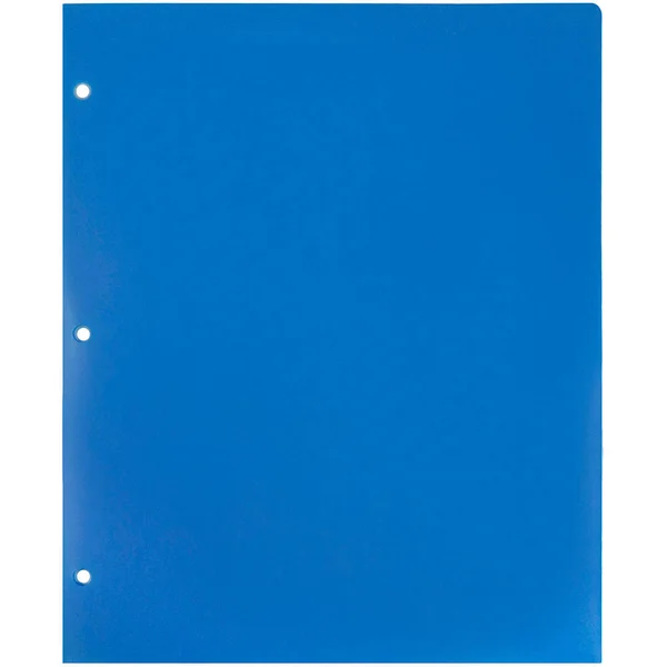 Jam Plastic Two Pocket 3 Hole Punched Presentation School Folder - Blue, 108/pack