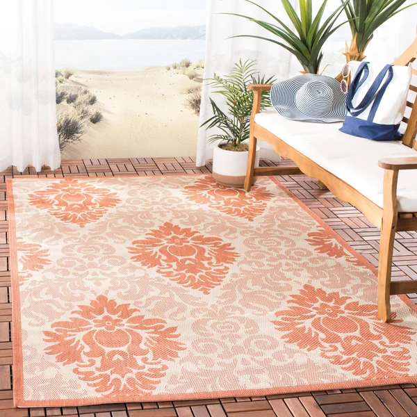Safavieh Courtyard CY2714-3777 6&7x22 x 6&7x22 Square Red - Red Area Rug