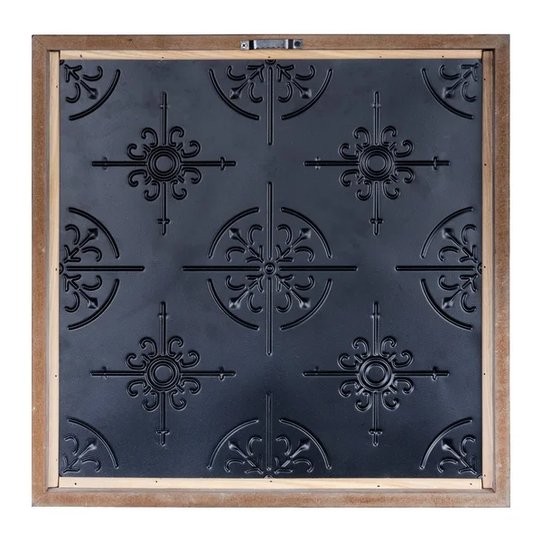 Stratton Home Decor Farmhouse Green Quatrefoil Metal and Wood Square Medallion Wall Decor - Stratton Home D閏or S42553