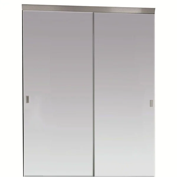 Mirrored Sliding Closet Doors Custom Door and Mirror Hardware Finish: Chrome - Size: 60x22 x 80x22