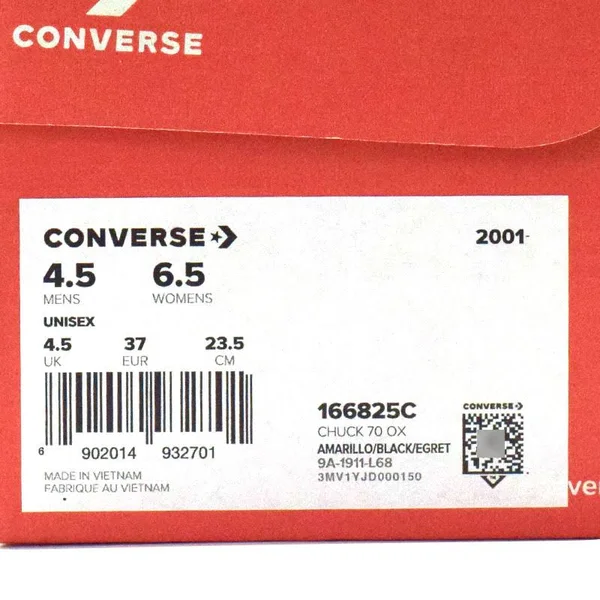 Converse Chuck 70 OX Amarillo Canvas Shoes/Sneakers 166825C (EU Size 36.5)