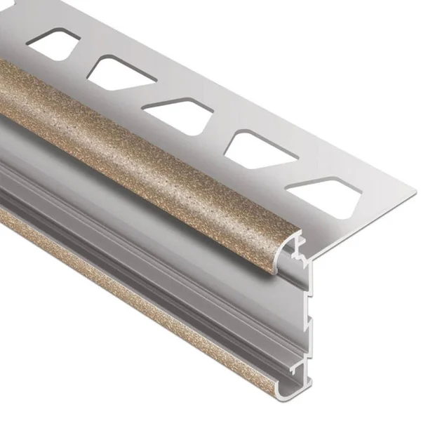 Schluter Systems Rondec-CT 0.375-in W x 98.5-in L Beige Aluminum Tile Edge Trim in Brown, RC100TSB39
