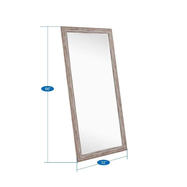 Naomi Home Rustic Floor Mirror Green Gray/66x22 x 32x22