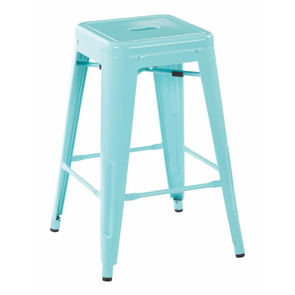 24x22 Steel Backless Barstool (2-Pack) (Red)