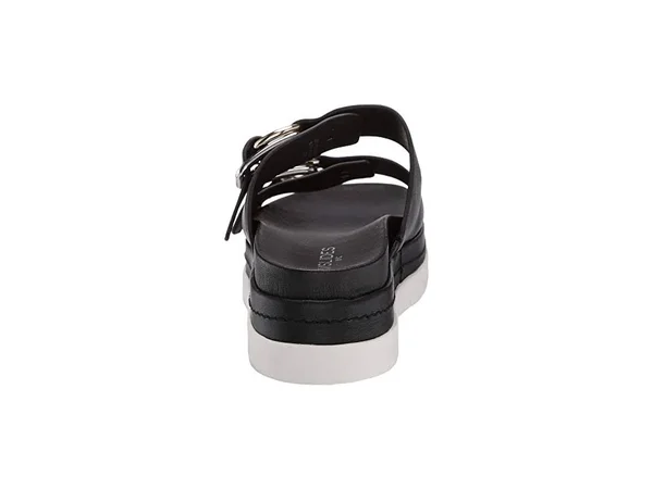 J/Slides Women's Baha Platform Slide Sandals 8.5 - Black Leather