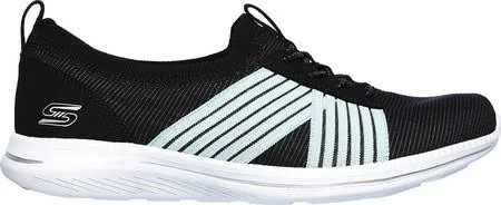 Skechers Women's City Pro Easy Moving Sneaker, Black/Aqua
